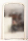 LARGE VICTORIAN 19TH CENTURY PAINTED OVERMANTEL WALL MIRROR