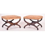 PAIR OF BELIEVED GILLOWS 19TH CENTURY ROSEWOOD X FRAME STOOLS