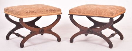 PAIR OF BELIEVED GILLOWS 19TH CENTURY ROSEWOOD X FRAME STOOLS