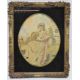 PAIR OF GEORGE III 19TH CENTURY SILK & WATERCOLOUR OVAL PORTRAITS - Image 4 of 7