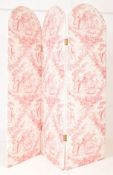 20TH CENTURY THREE-FOLD DISCRETIONARY SCREEN - FRENCH TOILE