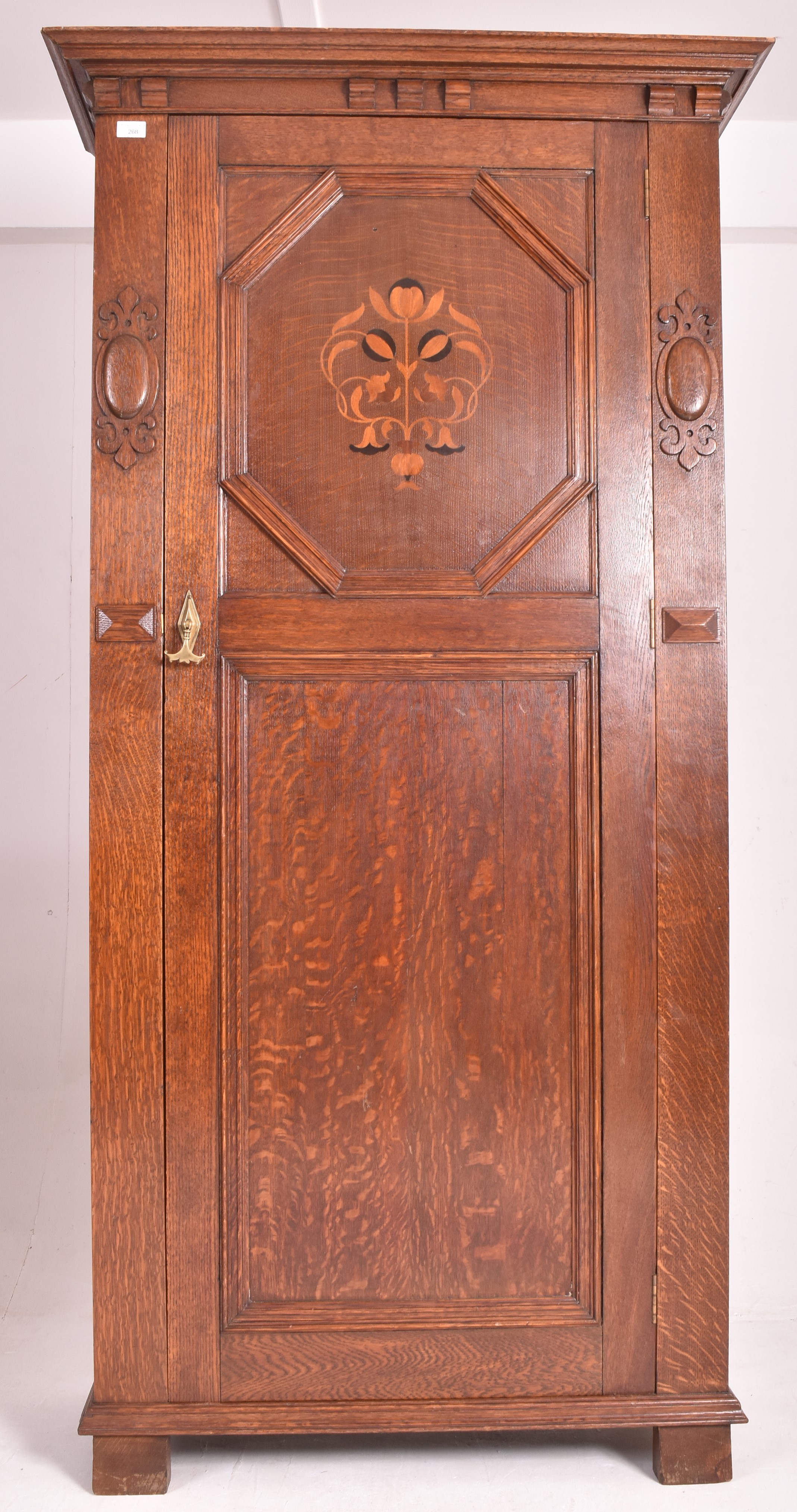 ATTRIBUTED TO SHAPLAND & PETTER - ARTS & CRAFTS OAK WARDROBE - Image 2 of 7