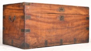 19TH CENTURY VICTORIAN OAK CAMPAIGN CHEST WITH BRASS PLAQUE