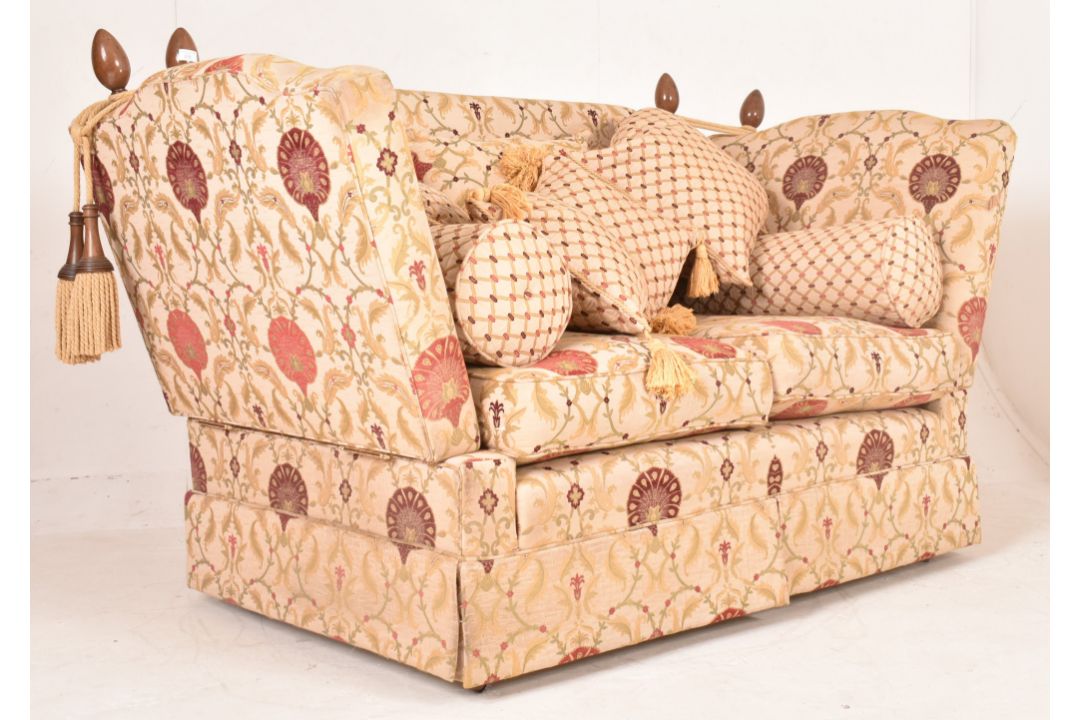 KNOLL 20TH CENTURY NEEDLEPOINT DROP SIDE SOFA SETTEE - Image 3 of 8