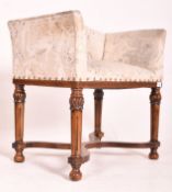 20TH CENTURY BOX TUB PORTER'S MAHOGANY FRAMED ARMCHAIR ON X STRETCHERS