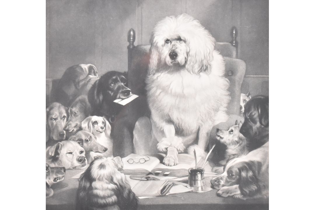 AFTER EDWIN LANDSEER - LAYING DOWN THE LAW - ENGRAVING - Image 1 of 5