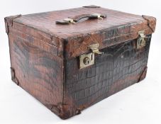 NORTH WEST TANNERY CO. - 20TH CENTURY CROCODILE SUITCASE VANITY CASE