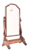 19TH CENTURY FLAME MAHOGANY CHEVAL DRESSING MIRROR