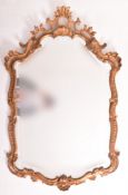 BAROQUE STYLE 19TH CENTURY GILTWOOD & GESSO FILIGREE WALL MIRROR