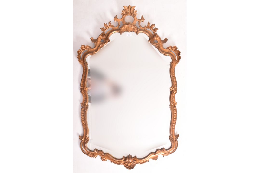 BAROQUE STYLE 19TH CENTURY GILTWOOD & GESSO FILIGREE WALL MIRROR - Image 1 of 10
