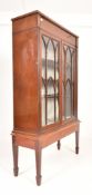 VICTORIAN 19TH CENTURY MAHOGANY INLAID ASTRAGAL DISPLAY CABINET