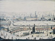 AFTER L. S. LOWRY (1887-1976) - THE POND - SIGNED LITHOGRAPH