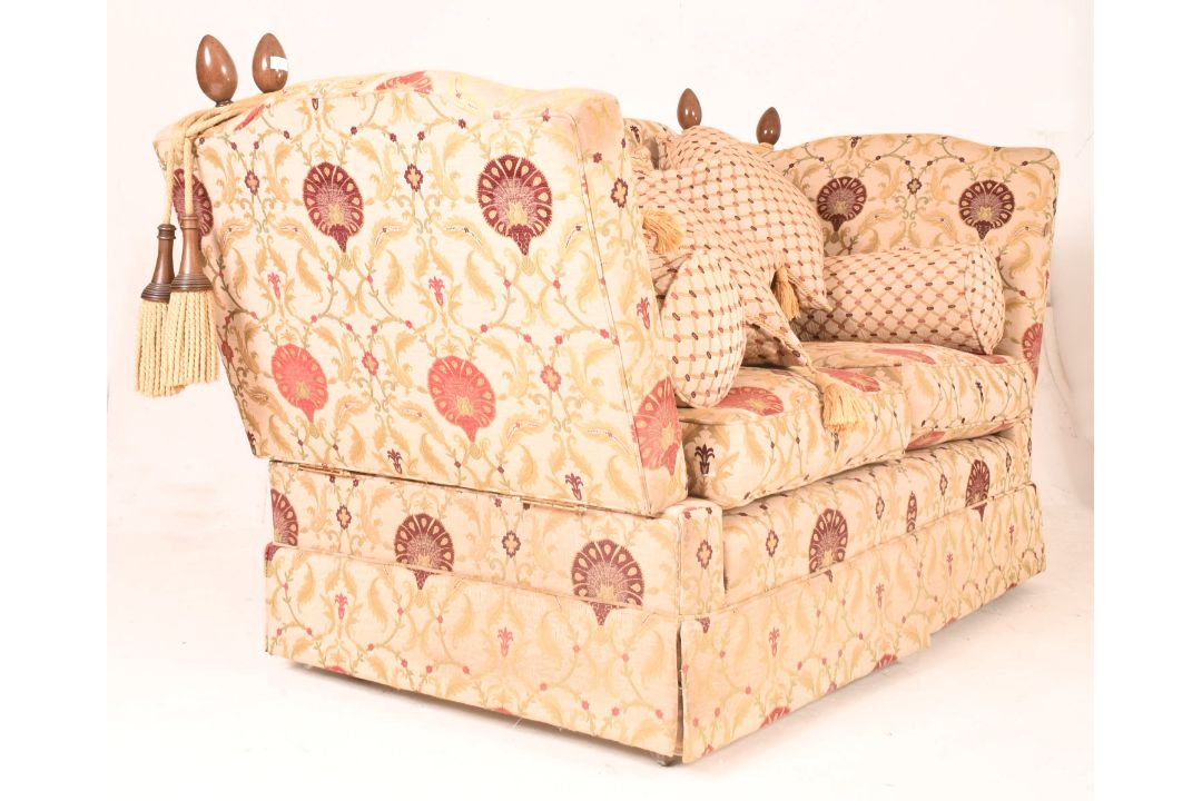 KNOLL 20TH CENTURY NEEDLEPOINT DROP SIDE SOFA SETTEE - Image 1 of 8