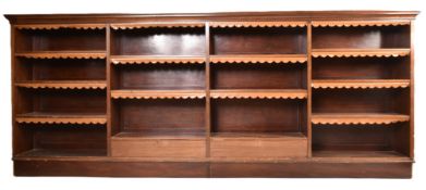LARGE 19TH CENTURY MAHOGANY QUADRUPLE OPEN FRONT LAWYERS BOOKCASE