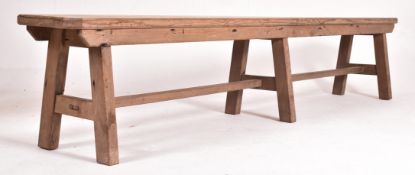 20TH CENTURY PITCH PINE WOOD REFECTORY PIG BENCH