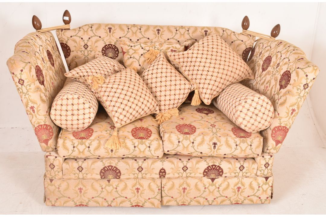 KNOLL 20TH CENTURY NEEDLEPOINT DROP SIDE SOFA SETTEE - Image 4 of 8