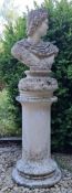 EARLY 20TH CENTURY COMPOSITE STONE GARDEN SCULPTURE OF EMPEROR