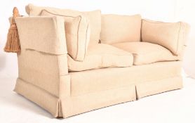 CONTEMPORARY KNOLL DROP ARM THREE-SEATER SOFA