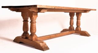 LARGE 20TH CENTURY PINE WOOD REFECTORY FARMHOUSE DINING TABLE