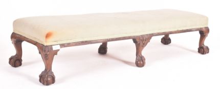PRIVATE COLLECTION OF DERREN BROWN - CHIPPENDALE STYLE MAHOGANY BALL & CLAW LONG FOOT STOOL