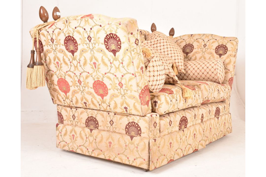 KNOLL 20TH CENTURY NEEDLEPOINT DROP SIDE SOFA SETTEE - Image 2 of 8