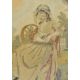 PAIR OF GEORGE III 19TH CENTURY SILK & WATERCOLOUR OVAL PORTRAITS - Image 5 of 7