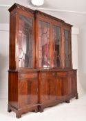LARGE VICTORIAN REVIVAL BREAKFRONT LIBRARY BOOKCASE