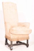 JACOBEAN 17TH CENTURY RE-UPHOLSTERED READING CHAIR
