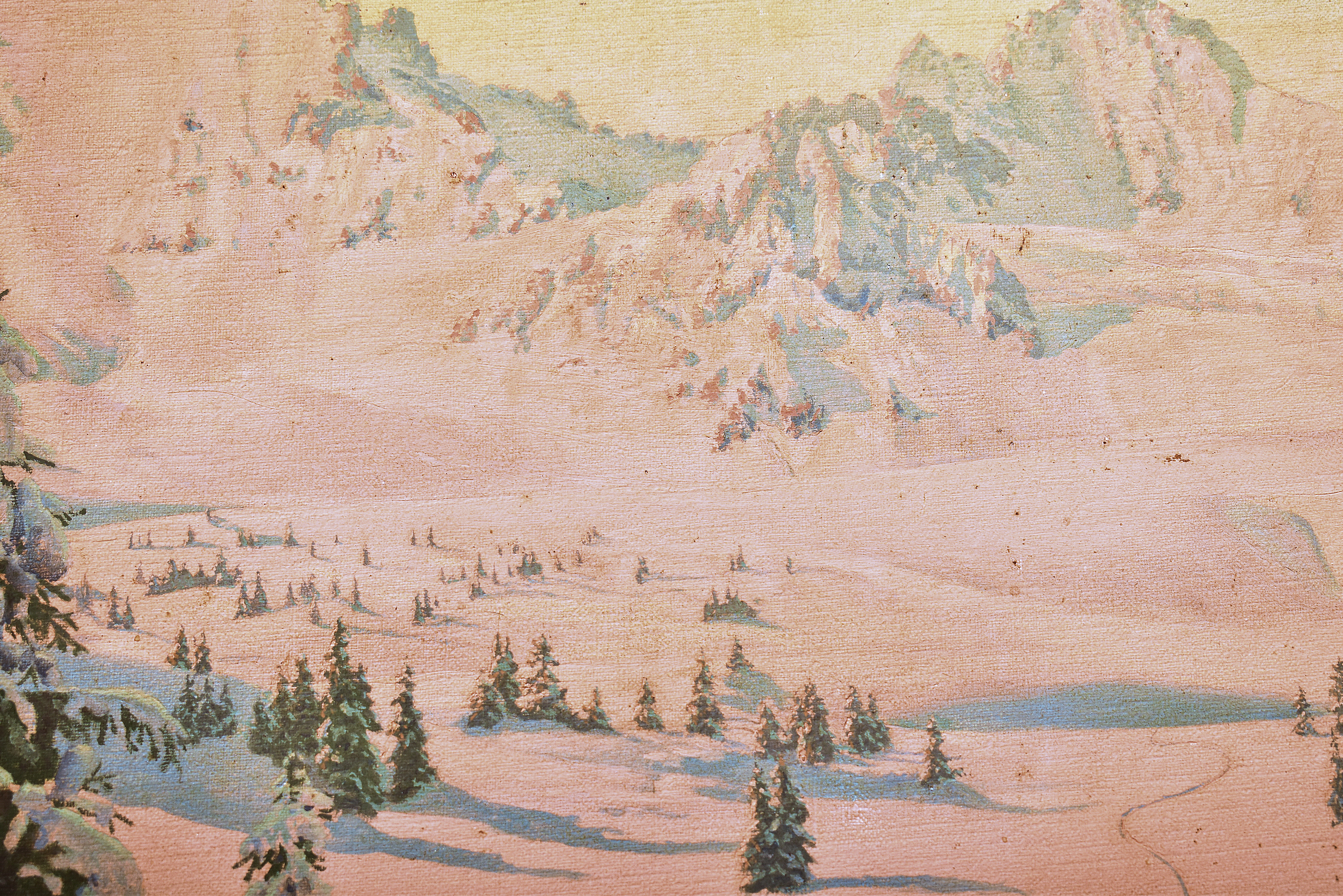 FRIEDRICH ALBIN KOKO MIKOLETZKY - OIL ON CANVAS PAINTING OF SNOWY LANDSCAPE - Image 3 of 6