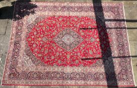 EARLY 20TH CENTURY SIGNED CENTRAL PERSIAN KASHAN CARPET RUG