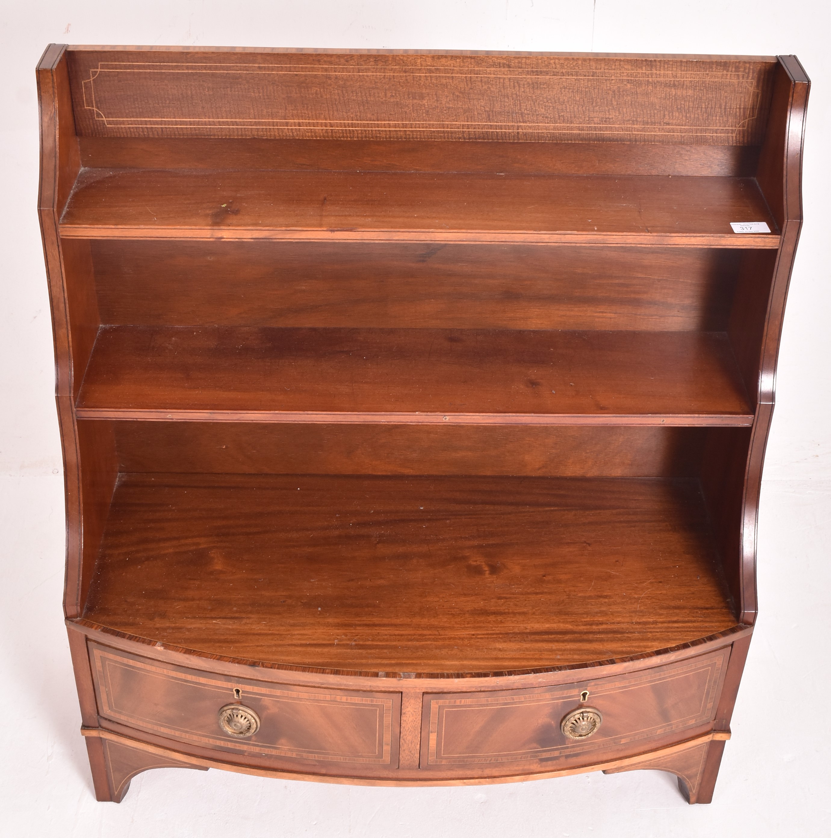 19TH CENTURY MAHOGANY BOW FRONTED OPEN WATERFALL BOOKCASE - Image 2 of 6