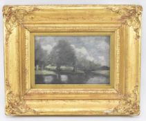 ROBERT HOPE RSA (SCOTTISH, 1869-1936) - LANDSCAPE OIL ON BOARD PAINTING