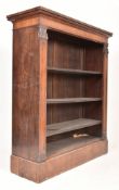 A LARGE 19TH CENTURY ROSEWOOD OPEN FRONT WINDOW BOOKCASE