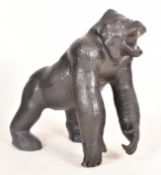 MID CENTURY LIFE-SIZE LEATHER GORILLA IN LIBERTY OF LONDON STYLE