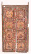 PAIR OF INDIAN 19TH CENTURY RE-PAINTED WOODEN DOORS