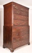 GEORGE III 19TH CENTURY MAHOGANY CHEST ON CHEST