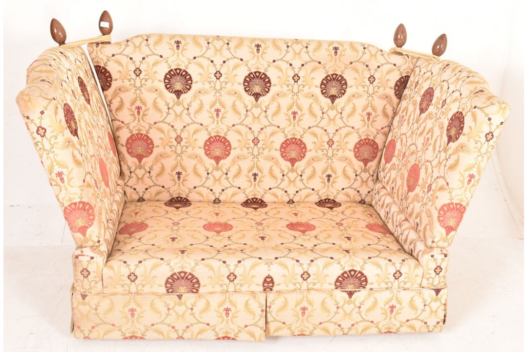 KNOLL 20TH CENTURY NEEDLEPOINT DROP SIDE SOFA SETTEE - Image 6 of 8