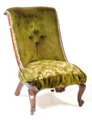 19TH CENTURY VICTORIAN MAHOGANY NURSING CHAIR
