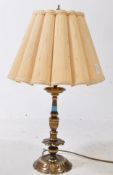 20TH CENTURY GILT BRASS DESK LAMP WITH SHADE