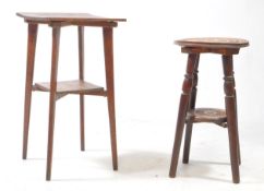 LIBERTY OF LONDON MANNER OAK OCCASIONAL SIDE TABLE T/W CARVED HARDWOOD TABLE