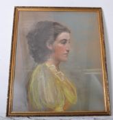 EMMA WATSON - 19TH CENTURY PASTEL PORTRAIT OF A LADY