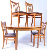 BRITISH MODERN DESIGN - MID CENTURY TEAK WOOD DINING TABLE & 4 CHAIRS