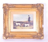 20TH CENTURY EDWARDIAN STYLE FRAMED HUNTING PAINTING PRINT
