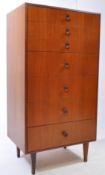 MEREDEW FURNITURE - VINTAGE 20TH CENTURY PEDESTAL TEAK CHEST OF DRAWERS