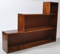 20TH CENTURY VINTAGE OAK STEPPED OPEN FRONT BOOKCASE