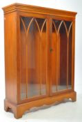 GEORGE III REVIVAL YEW GLAZED BOOKCASE CABINET