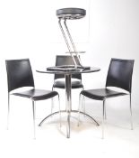 CONTEMPORARY COMPOSITE DINING TABLE WITH DINING CHAIRS AND STOOL