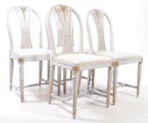 SET OF FOUR SWEDISH GUSTAVIAN STYLE DINING SIDE CHAIRS