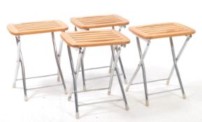 BRITISH MODERN DESIGN - SET OF FOUR SPACE SAVING FOLDING STOOLS