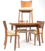 BRITISH MODERN DESIGN - VINTAGE DRAW LEAF DINING TABLE & CHAIRS